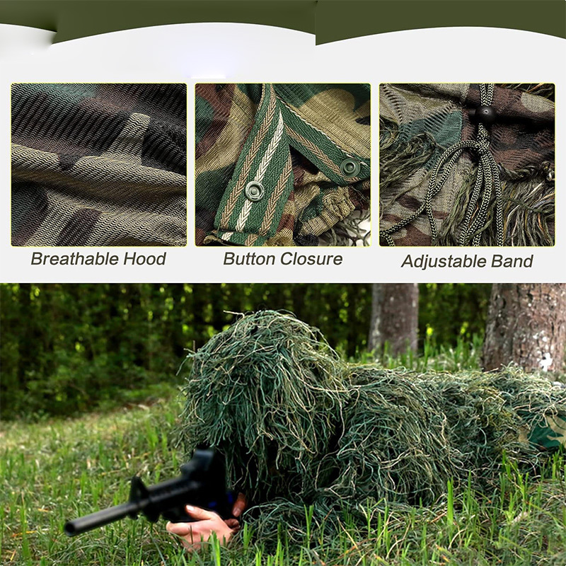 Ghillie Suit Woodland - Tático masculino adulto crianças ghillie terno
