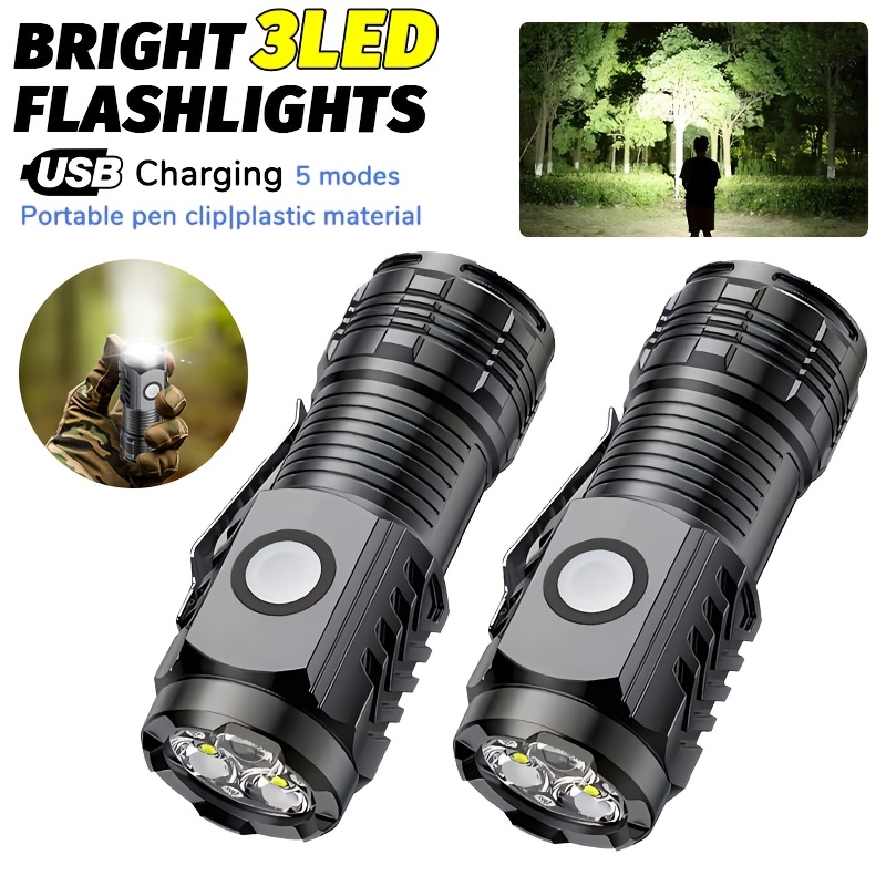 Tactical Flashlight Rechargeable - Lanterna Portátil Mini LED de Mão