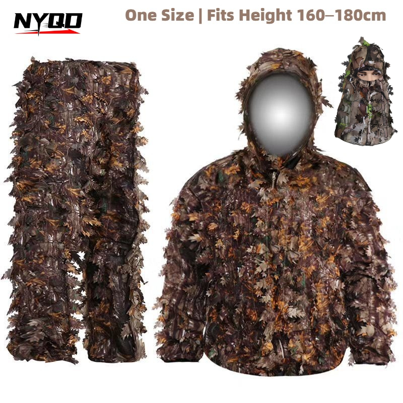 Ghillie Suit Woodland - Traje de Camuflagem 3D Leaf Ghillie