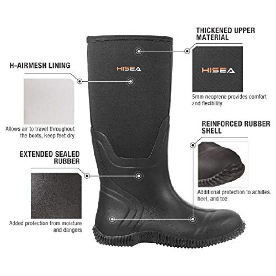 Botas de Chuva Masculinas HISE - Outdoor Hunting Boots For Men avaliação e preço