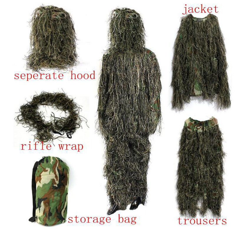 Tático masculino adulto crianç - Ghillie Suit Woodland avaliação e preço