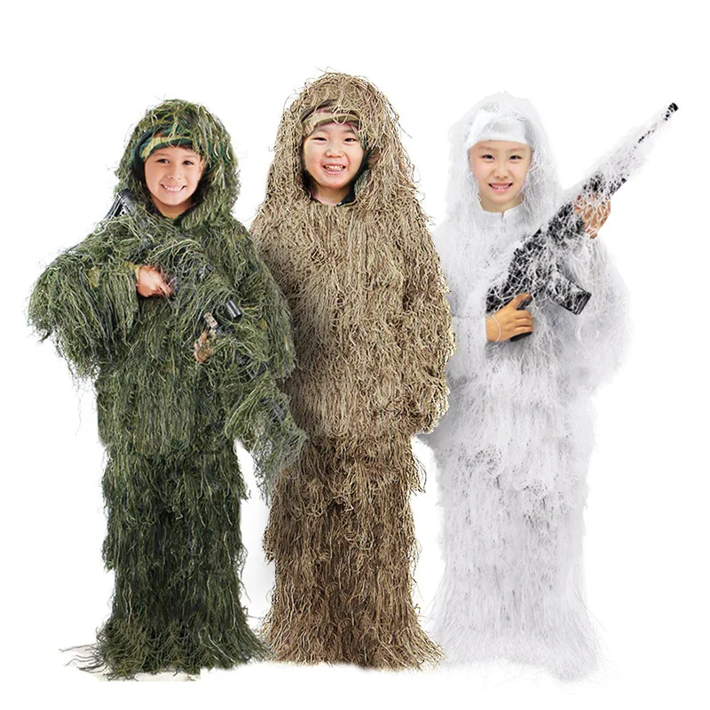 Tático masculino adulto crianç - Ghillie Suit Woodland avaliação e preço