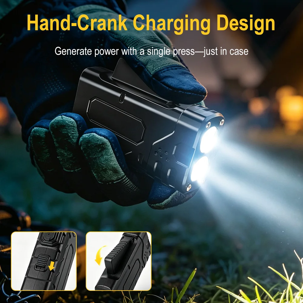 Lanterna LED EDC com Manivela  - Tactical Flashlight Rechargeable avaliação e preço