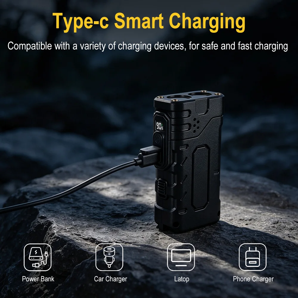 Lanterna LED EDC com Manivela  - Tactical Flashlight Rechargeable avaliação e preço