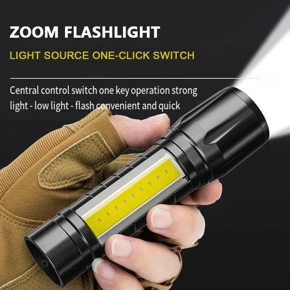 Portátil cob + led luz de acam - Tactical Flashlight Rechargeable avaliação e preço