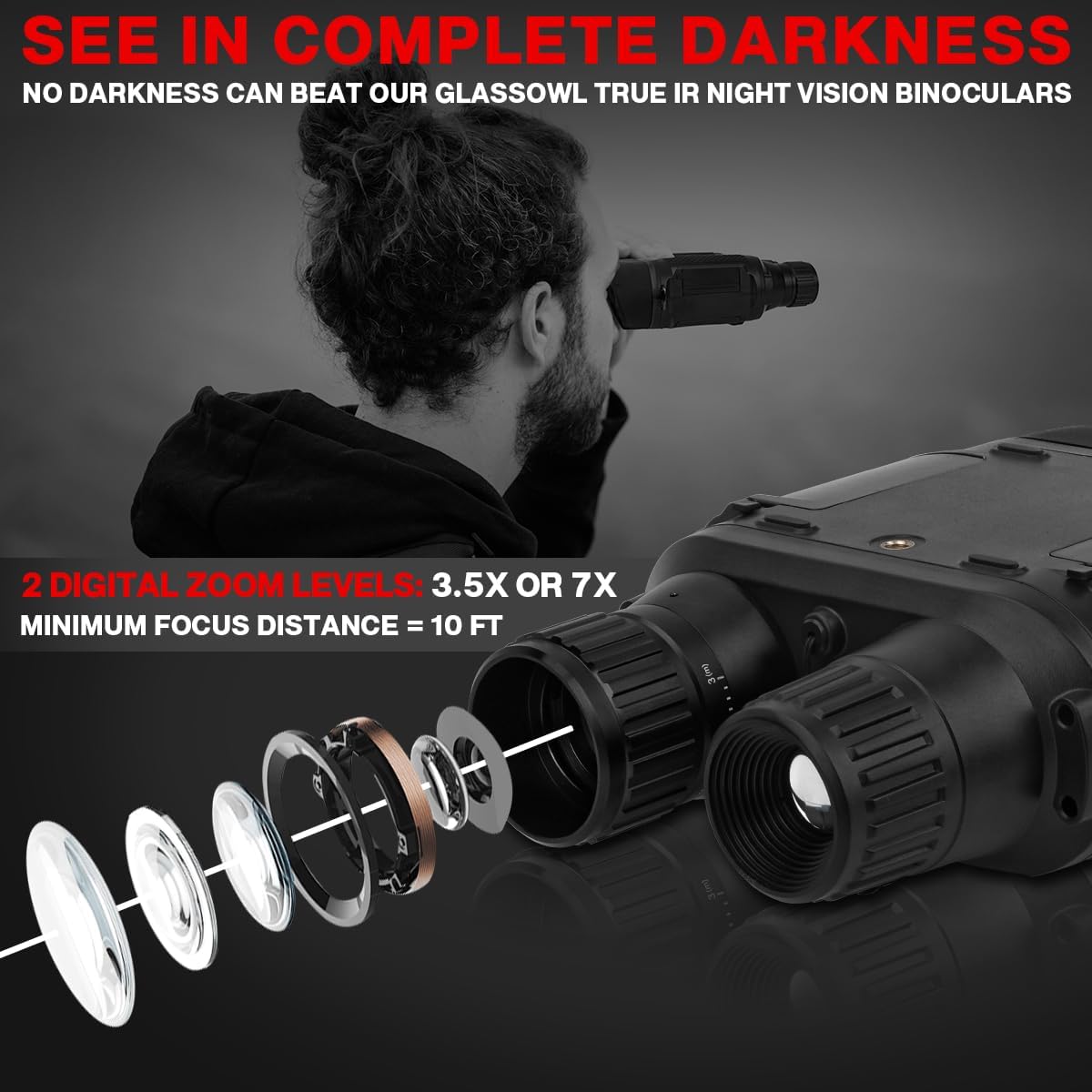 Binóculos com visão noturna, i - Outdoor Hunting Digital Night Vision avaliação e preço