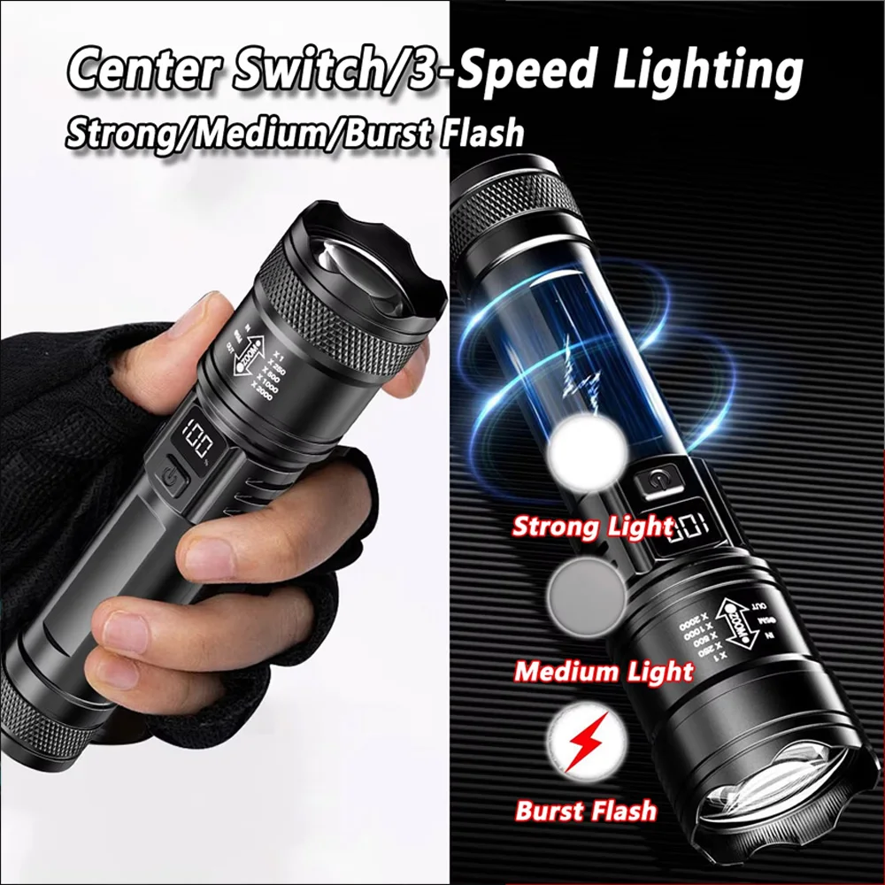 Lanterna LED Recarregável com  - Tactical Flashlight Rechargeable avaliação e preço